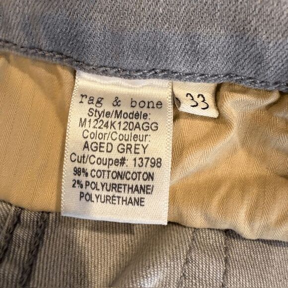 NWOT Rag & Bone Standard Issue Fit 1 Skinny Leg Aged Gray Jeans Men's Size 33 - Picture 8 of 14